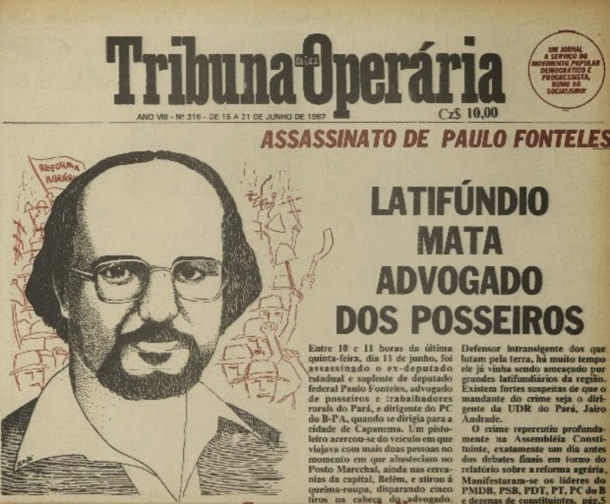 Biografia de Paulo Fonteles: a Justiça tem lado no Brasil, o dos poderosos